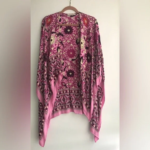 Free People Vibrant Pink and Purple Kimono - Picture 3 of 11